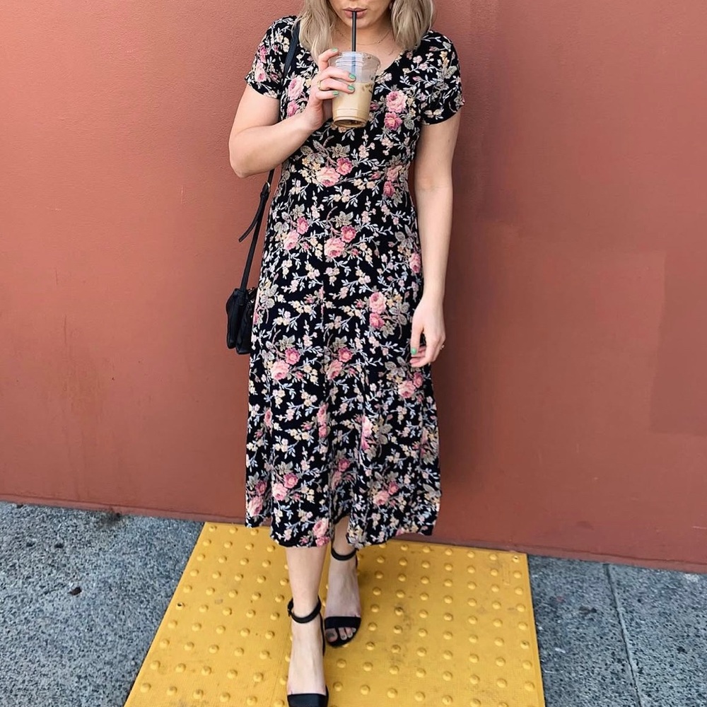 Vintage floral Starina midi dress